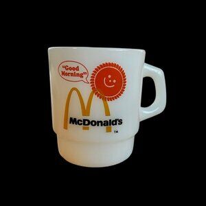Vintage Fire King McDonald's Promotional Milk Glass Collectible Mug USA